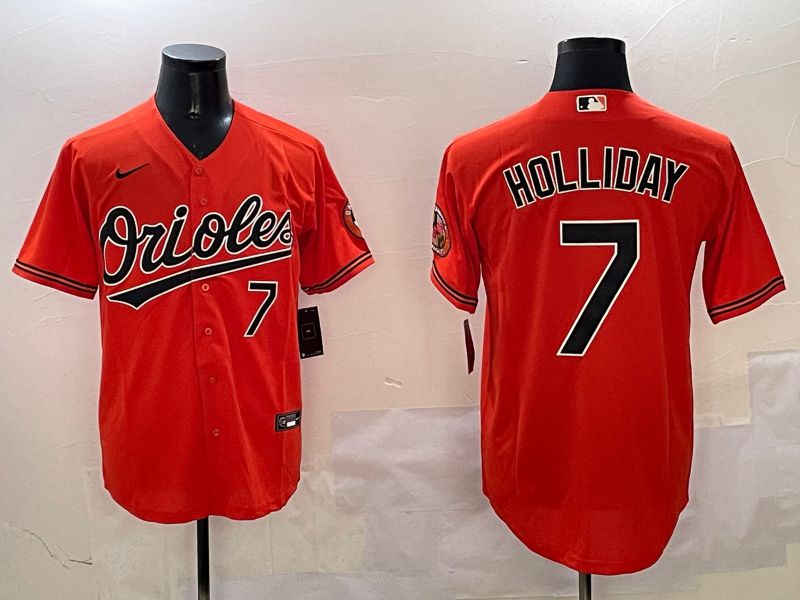 Youth Baltimore Orioles 7 Holliday Orange Game 2025 Nike MLB Jersey style 2